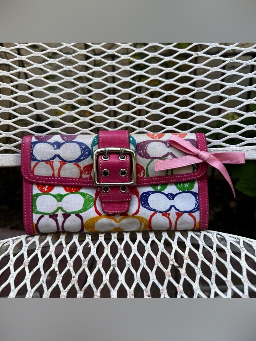 Rare Multicolored Coach Monogramed Wallet